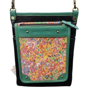 Vaan & Co. Colorful Canvas & Leather Crossbody Bag NWT